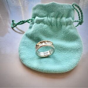 Tiffany & Co. 1837 Collection Sterling Silver Band with Pouch & Box